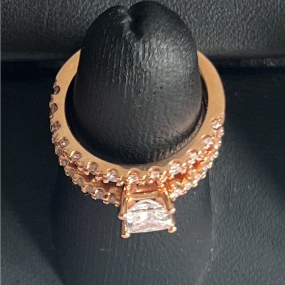 Engagement wedding ring set gold diamonds - Picture 5 of 16